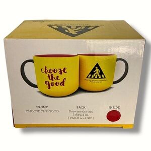 Jumbo Mug Scripture Psalm 143.8 Inspirational Yellow Black Red DaySpring 16 oz